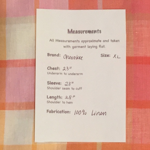 Cherokee | Vintage Plaid Linen Shirt XL - Picture 9 of 9